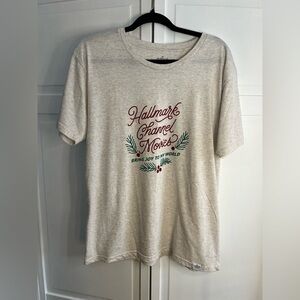Hallmark T-shirt “ Hallmark channel movies, bring joy to my world”. Size Large